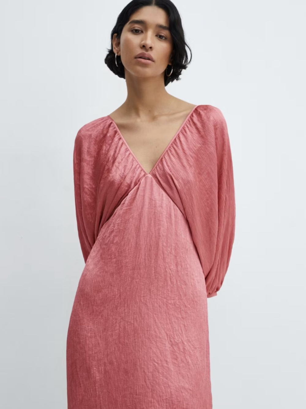 Mango V-Neck Satin Dress Size 10